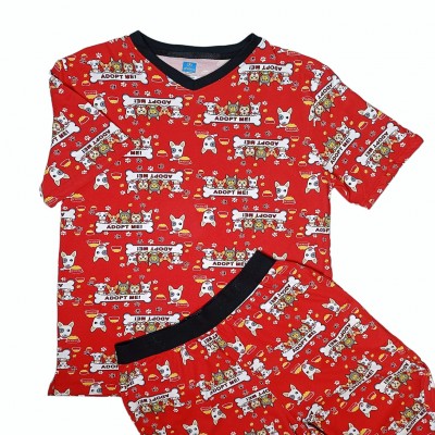 Pijama Glow Adopt Me rojo adulto manga corta